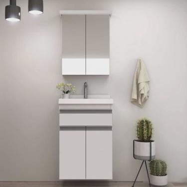 Imagem de Gabinete de Banheiro 50cm com Lavatório e Armário Ref 501