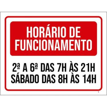 Imagem de Kit 3 Placas Horário Funcionamento Dias Da Semana