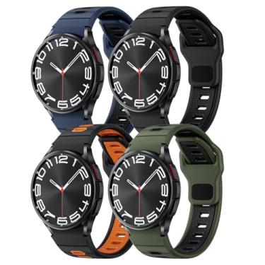 Imagem de Pulseira de silicone resistente para Samsung Galaxy Watch 7 6 5 4 FE de 40 mm e 44 mm/Galaxy Watch 6 Classic de 47 mm e 43 mm/Watch 4 Classic de 46 mm e 42 mm para Samsung Watch 5 Pro de 45 mm