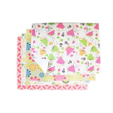 Imagem de Pano de Prato em Microfibra, Estampado Floral e Xícaras, Multicolorido, 1 Peça