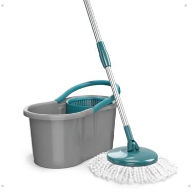 Imagem de Mop Giratório Balde 8 L Refil Microfibra Cabo Inox Esfregão Spin