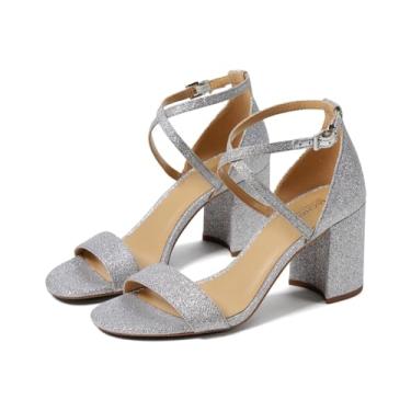 Imagem de Michael Kors Sandália feminina Sophie Flex de salto médio, Prateado claro, 6.5