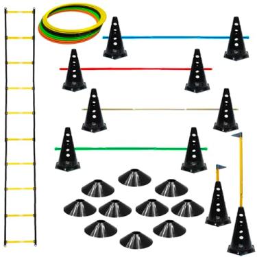 Imagem de Escada Agilidade + 10 Pratos + 10 Cones C/Barreira + Argola
