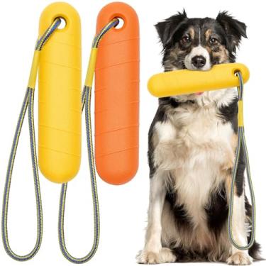 Imagem de Blueweenly 2 peças de brinquedos flutuantes para cães de espuma vinílica acetinada, cores sortidas, brinquedos flutuantes para cães médios e pequenos