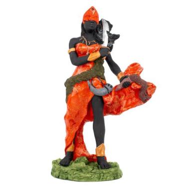 Imagem de Escultura Orixá Iansã Vermelha 23 cm em Resina - Lua Mística - 100% Or