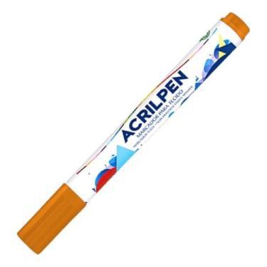 Imagem de Caneta Para Tecido Acrilpen 1 Unidade - Acrilex - Pintura Permanente e Personalização É Ideal Para Personalizar E Detalhar Seus Projetos De Tecido Com Precisão E Durabilidade (517 Laranja)