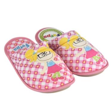 Imagem de Pantufa Chinelo Quente Infantil Menina Menina Forrada Soft Peluciada (Rosa/Meninadeóculos, BR, Criança de 4 a 8 anos, Faixa Numérico, 31, 32)
