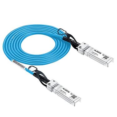 Imagem de Alwong Azul 2 m/6,56 pés 10G SFP+ cabo de conexão direta (DAC), cabo Twinax passivo, 10GBASE- SFP+ para conector SFP+, para Cisco SFP-H10GB-CU2M, Ubiquiti, Arista, D-Link, Mikrotik, Netgear, etc.