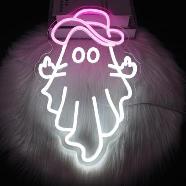 Imagem de Whfobfe Sinal de néon com luzes de néon LED para decoração de parede LED alimentado por USB para decoração de quarto