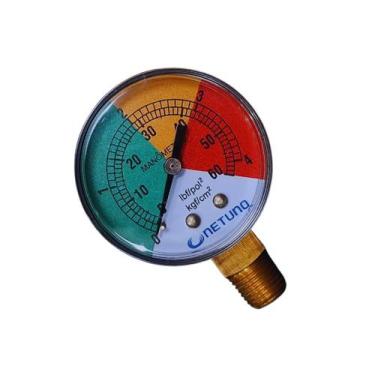 Imagem de Manometro Para Instalação Em Filtros De Piscinas 0 a 60 PSI 1,4 BSP Co
