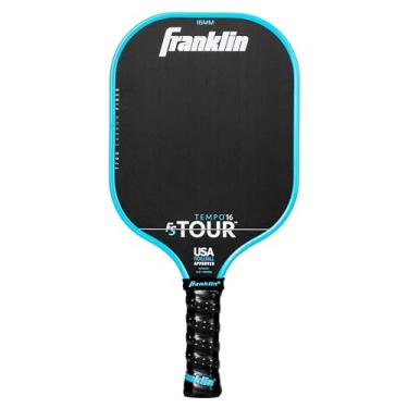 Imagem de Remos Franklin Sport Pro Pickleball – FS Tour Series – Pás de fibra de carbono – Aprovada oficial dos EUA – Tempo Pro Player – Núcleo de polímero de 16 mm – Azul