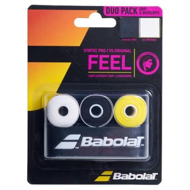 Imagem de Babolat Syntec Pro x1 e VS Original x3 Pegas de tênis Branco Preto e Amarelo ()