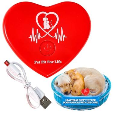 Imagem de Pet Fit For Life Simulador de batimento cardíaco vermelho recarregável com cabo USB – Brinquedo de batimento cardíaco de longa duração para filhotes e gatinhos, brinquedo de coração batendo para uma
