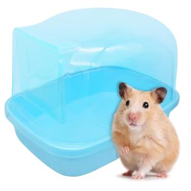Imagem de Hamiledyi Hilla anão casa de banho de areia, hamster sírio sauna sala de plástico pequenos animais poeira banheiro banheiro para hamster gerbilil ouriço esquilo totoro