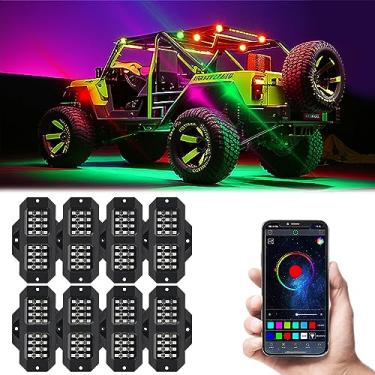 Imagem de LIWISTER Rock Light 8 pods com 192 LEDs para UTV ATV Four Wheeler RZR Acessórios de caminhão de carrinho de golfe. Luzes neon multicoloridas com modo de música de controle de aplicativo/RF.