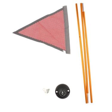 Imagem de simhoa Kit de bandeira de caiaque kit de base de 4 pés de alumínio multifuncional com acessórios de base estáveis ​​para iates boates canoas, Bandeira Vermelha