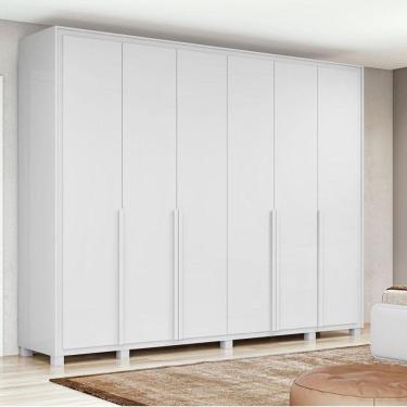 Imagem de Guarda Roupa Casal Ambiente Imperatore 3 Portas Branco Brilho com Pés – Lopas