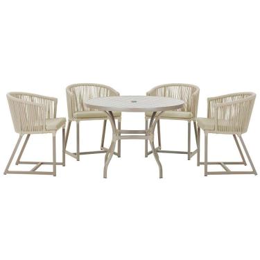Imagem de  Mesa com 4 Cadeiras de Jantar Roma 100cm e Noronha em Aluminío