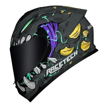 Imagem de Capacete Race Tech Hit Lizard Titanium Mais Viseira Fumê