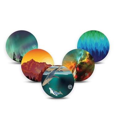 Imagem de ExpressionMed - Adesivos para Libre 3 Overpatch (pacote com 5) - Feito nos EUA, impermeável, não desfia, fitas de sensor CGM pré-cortadas (Nature Views)