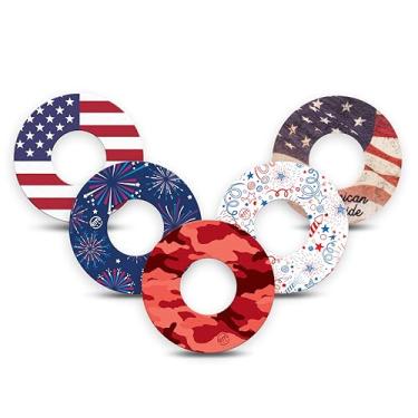 Imagem de ExpressionMed - Adesivos para Libre 2 (pacote com 5) - Feito nos EUA, impermeável, não desfia, fitas de sensor CGM pré-cortadas (4 de julho de 2025)