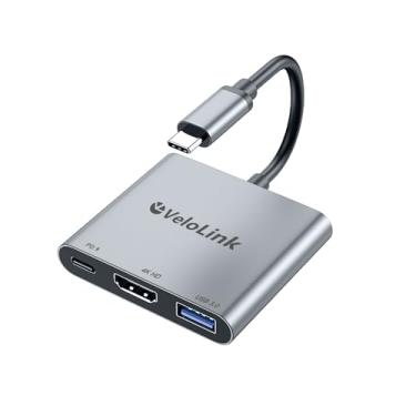 Imagem de Velolink - Adaptador tipo C para HDMI, adaptador USB C para HDMI, USB 3 em 1 a 4K HDMI+100W PD porta USB 3.0, conversor AV digital multiporta para MacBook Pro/Air, iPad Pro/Air, interruptor e muito