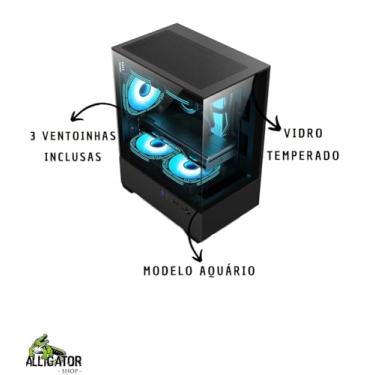 Imagem de PC Gamer Alligator Shop AMD Ryzen, Memoria RAM 16GB DDR4, SSD 240GB, Placa de Video 2GB