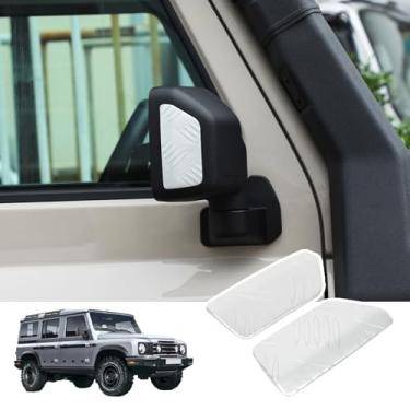 Imagem de Bekantogy Protetores de espelho retrovisor de carro antiarranhões compatíveis com INEOS Grenadier 2020-2024 Liga de alumínio espelho de proteção anticorte guarnições espelho retrovisor adesivo de