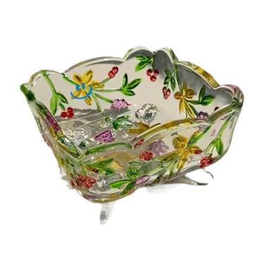 Imagem de YWJLQH Pote de vidro para doces, tigela elegante e bonita para nozes, tigela de frutas e biscoitos com nozes para doces, sobremesas, sorvetes lanches