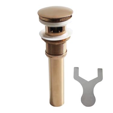 Imagem de Talea Ralo De Pia Banheiro Com Transbordamento, Rolha Latão Acabamento Em Ouro Rosa, Pop-Up Para Vaso Sanitário, Filtro Antientupimento Abertura 1 1/2'', Ferramenta Instalação Acoplada, Xj419C008
