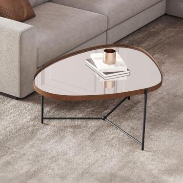 Imagem de Mesa de Centro Orgânica Alamanda com Espelho Castanho/Preto - Jb Becha