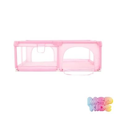 Imagem de Cercadinho Portátil para Bebê, Cinza, com Rede de Ventilação (ROSA)