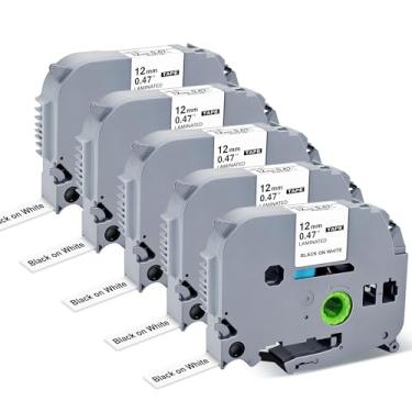 Imagem de Fita de etiqueta de substituição compatível para Brother P-Touch TZE-231 Tz231 Fita laminada preta sobre branco 12 mm 1,2 cm x 8 m 8 m 1/2 para etiquetadora PTD400AD PTH110 PT-D210 PT-D400 PTD600