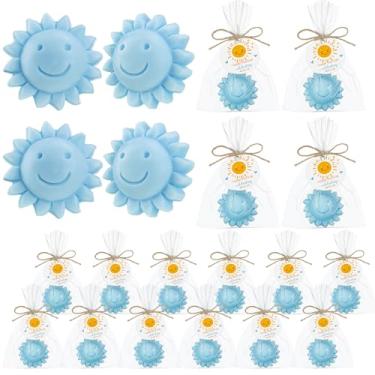 Imagem de Demissle 40 peças de sabonete solar lembrancinhas de chá de bebê para festa ao sol Here Comes the Son Baby Favors Mini sabonete artesanal presentes com cartão de agradecimento para decoração de festa