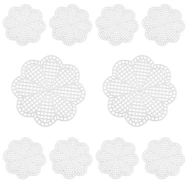 Imagem de Hordion 10 peças, 7 unidades, folhas de flores de tela de plástico de malha de 7,6 cm, tela de bordado em branco para bordado, malha plástica de ponto cruz branca para bricolage, projetos de crochê,