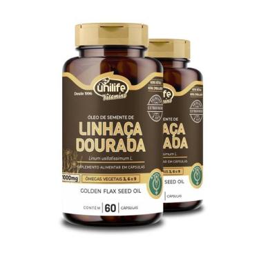 Imagem de Kit2 Óleo De Semente De Linhaça Dourada 1000 Unilife 60 Caps