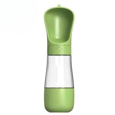 Imagem de Garrafa Térmica 2 em 1 490ml - Água Fresca por 8h para Cães/Gatos (Antivazamento, Filtro e Tampa-Copo) (Verde)