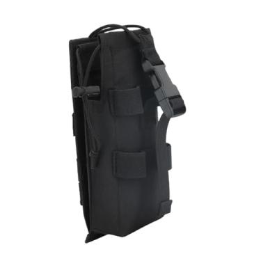 Imagem de KiBcsLic Estojo para suporte de rádio Bolsa para acessórios Nylon Versátil Leve Prático Universal Flip Cover Bolsa para Airsoft Jogo Corrida, Preto