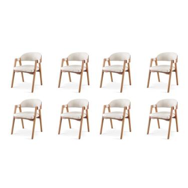Imagem de Kit 8 Cadeiras para Mesa de Jantar Gaia Nude