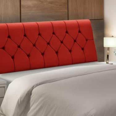 Imagem de Cabeceira Baú de Cama Box Madeira Estofada King Size Madri (Vermelho)