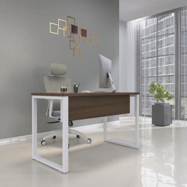 Imagem de Escrivaninha para Escritório 73,5cm X 150cm Walnut/Branco