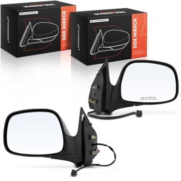 Imagem de A-Premium Par (2) espelhos retrovisores elétricos do lado do motorista e do passageiro - Compatível com Buick Rendezvous 2002-2007 - Espelho retrovisor externo preto dobrável manual não aquecido -