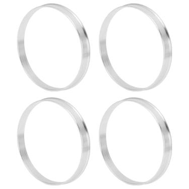 Imagem de INFINAUTO Anéis centralizados no cubo da roda do carro OD 78,1 mm para ID 75,1 mm eixo central de rodas amortecedores Hubrings liga de alumínio tom prata durável