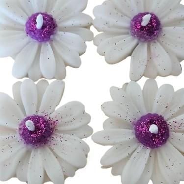 Imagem de Vela Perfumada,30/40 Uind Velas AromáTicas Lembrancinhas Margaridas(30 Unid Branco/Miolo Lilás,Mamãe bb)