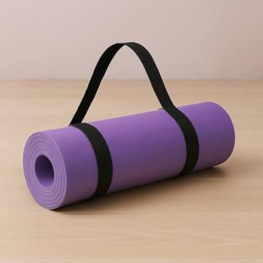 Imagem de Tapete de Yoga EVA 5mm 170x55cm – Leve, Antiderrapante e Lavável | Para Yoga, Pilates e Alongamento | Com Alça de Transporte (Lilás)
