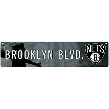 Imagem de Decoração de placa de rua de plástico NBA Brooklyn Nets 40,64 cm