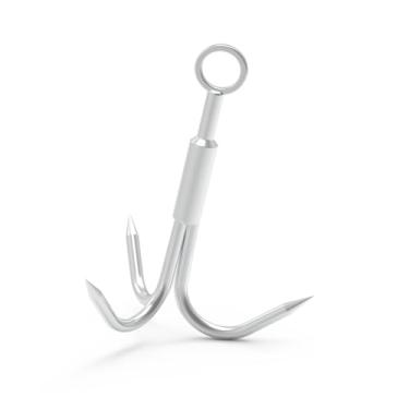 Imagem de MHDMAG Pequeno Gancho De Escalada, Mosquetão Com Âncora Para Escalada Ganchos Aço Inoxidável 3 Garras Recuperação, Caminhadas Ao Ar Livre, Remoção Galhos Árvores