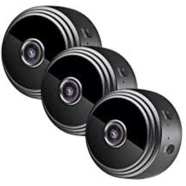 Imagem de Kit 3 Mini Câmeras A9 Wi-Fi com Bateria Recarregável – Segurança Discreta com Visão Noturna e Acesso Remoto