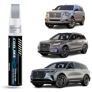 Imagem de COSLAKE Tinta de retoque de carro (Silver Radiance(JS)) para LINCOLN, kit de reparo de arranhões de tinta de carro, solução rápida e fácil de reparar, caneta removedor de arranhões 2 em 1 com 2