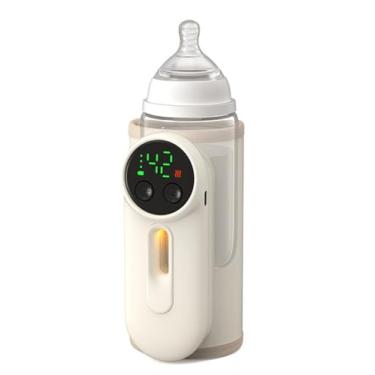 Imagem de AGWIM Aquecedor De Mamadeiras Portátil Para Leite Materno Ou Fórmula - Aquecimento Rápido, Recarregável Viagem, Instantâneo E Duradouro, Visor Temperatura, Indicador Nível Leite, 8000 Mah